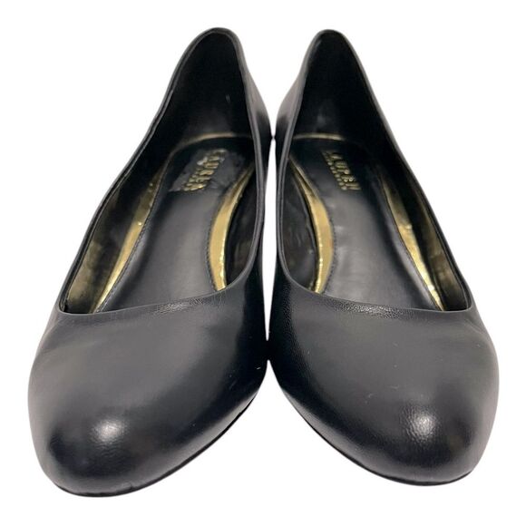 Lauren Ralph Lauren Harper Black Leather Pumps Size 10B - Picture 5 of 12